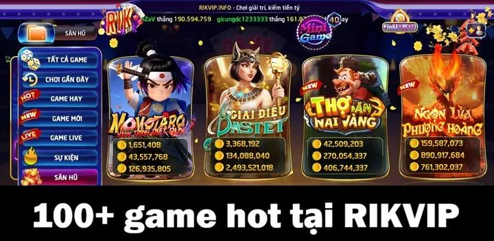 Trang chủ Rikvip 67 Không gian giải trí đa dạng với 100+ game hot tại Rikvip